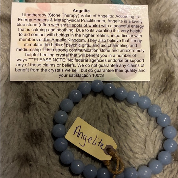 Blue Beaded Bracelets and Blue Apatite Pendant Bundle - Picture 7 of 7